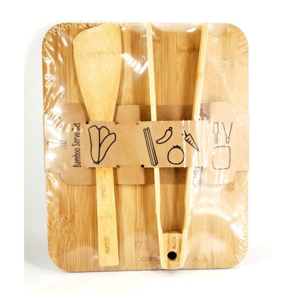 Bamboo Cutting Board & Utensils Entertaining NEW in Package